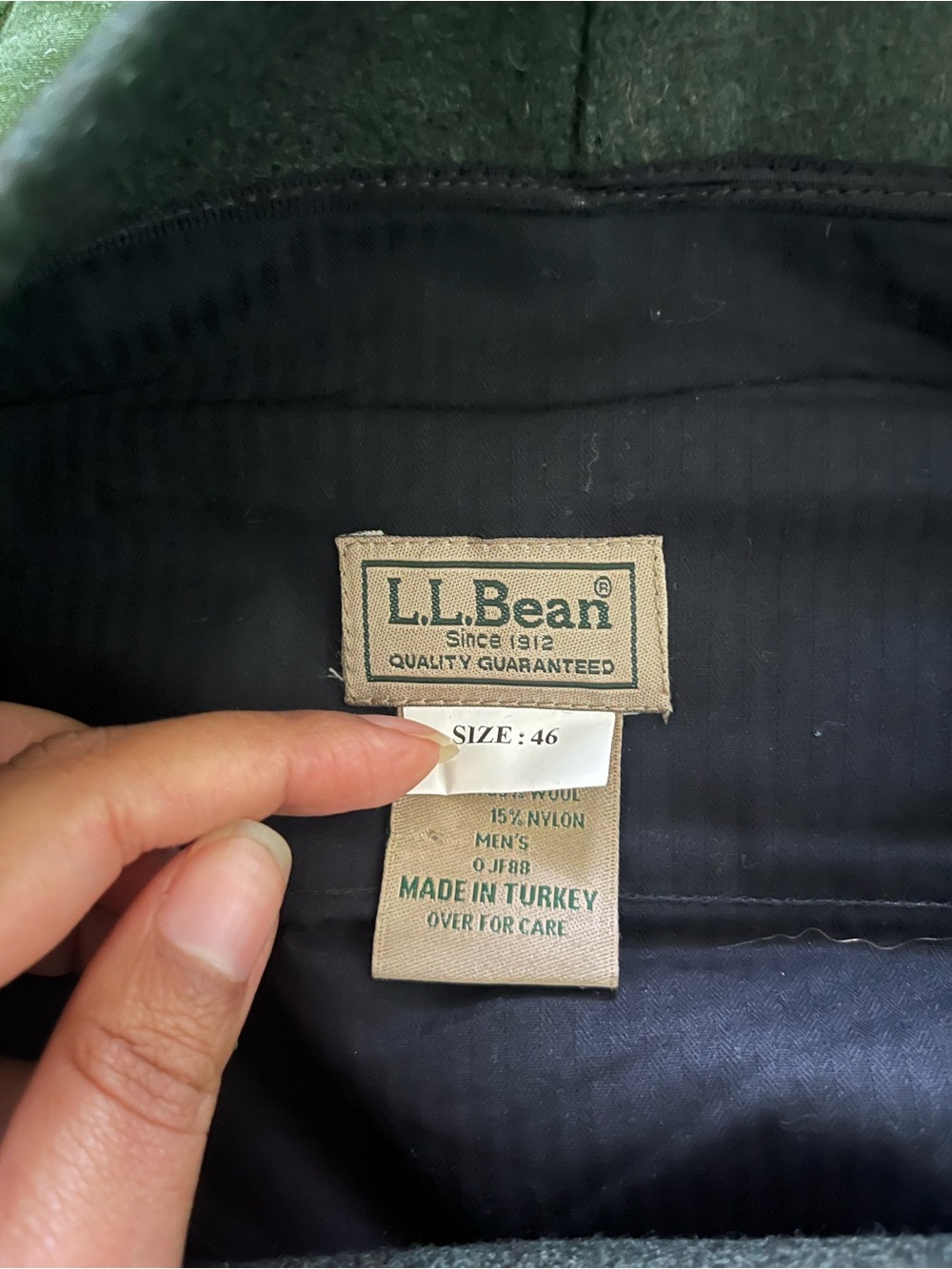 L.L. Bean Men's Forest Green Dress Slacks - Picture 6 of 7
